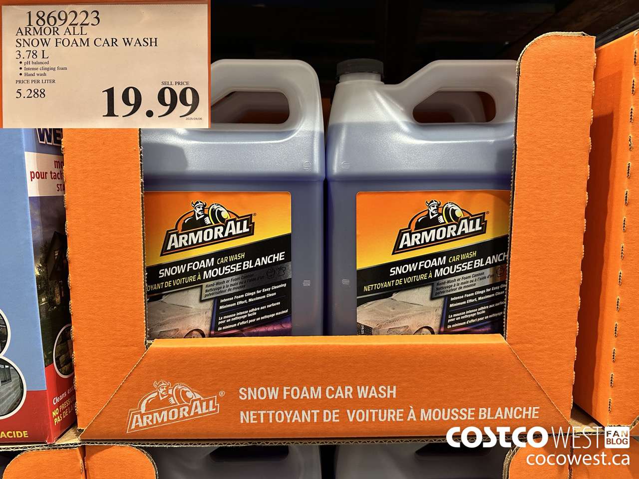 1869223 ARMOR ALL SNOW FOAM CAR WASH 3.78L $19.99