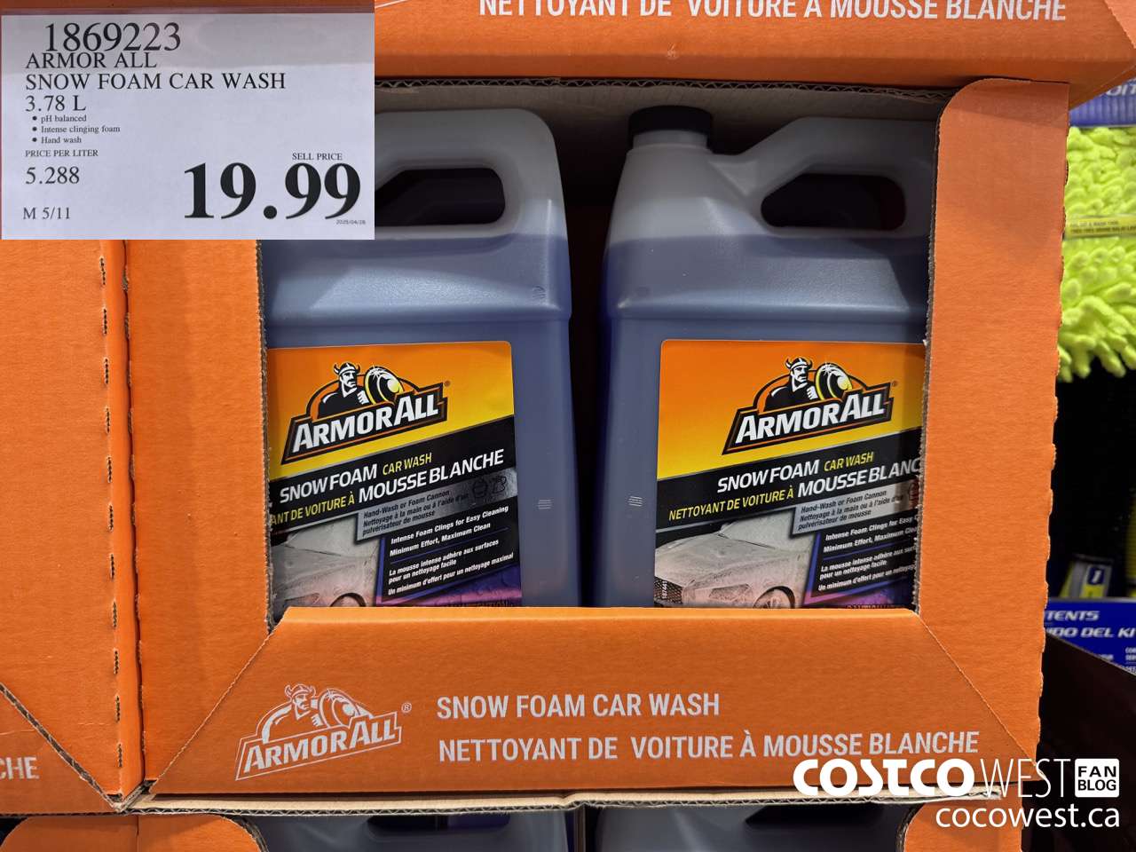 1869223 ARMOR ALL SNOW FOAM CAR WASH 3.78L $19.99