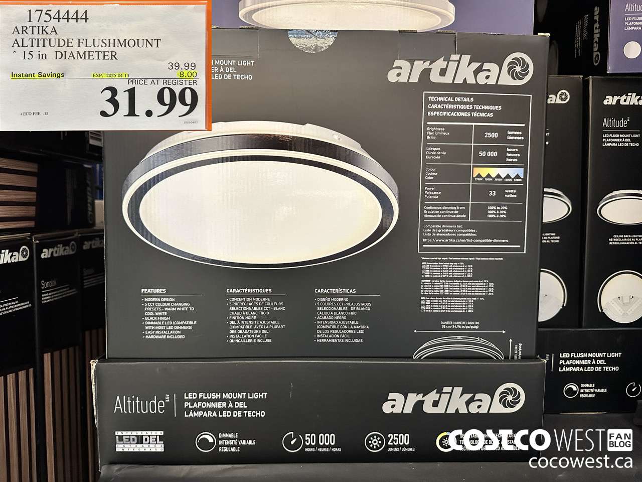 1754444 ARTIKA ALTITUDE FLUSHMOUNT 15IN DIAMETER ($8.00 INSTANT SAVINGS EXPIRES ON 2025-04-13) $31.99