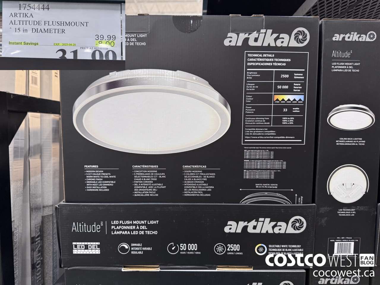 1754444 ARTIKA ALTITUDE FLUSHMOUNT 15IN DIAMETER ($8.00 INSTANT SAVINGS EXPIRES ON 2025-04-20) $31.99