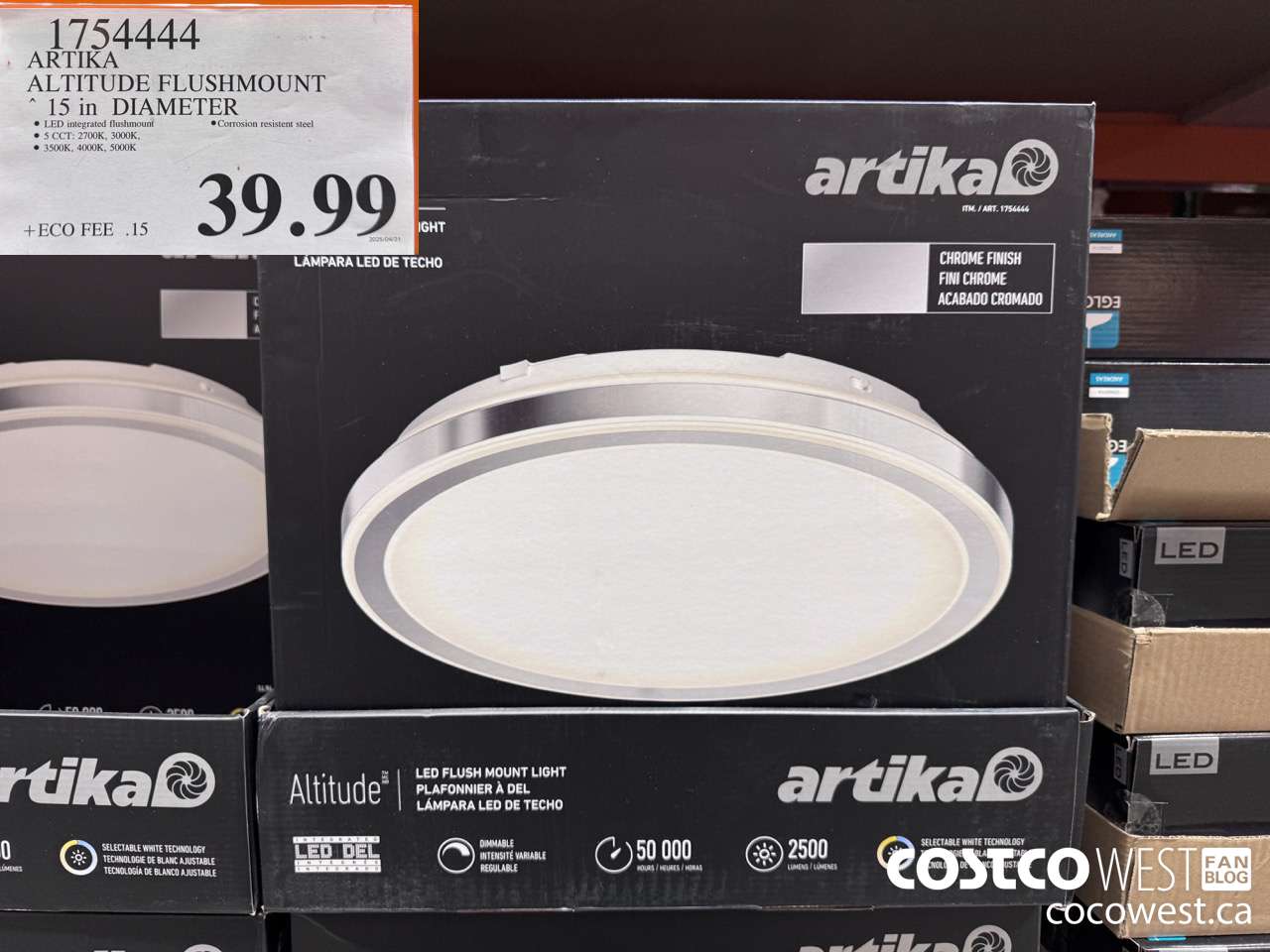 1754444 ARTIKA ALTITUDE FLUSHMOUNT 15IN DIAMETER $39.99