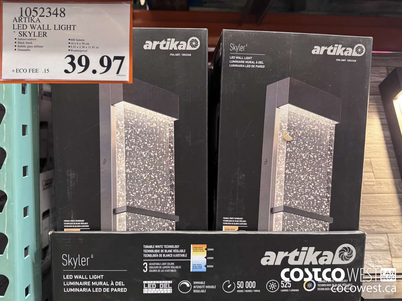 1052348 ARTIKA LED WALL LIGHT SKYLER $39.97