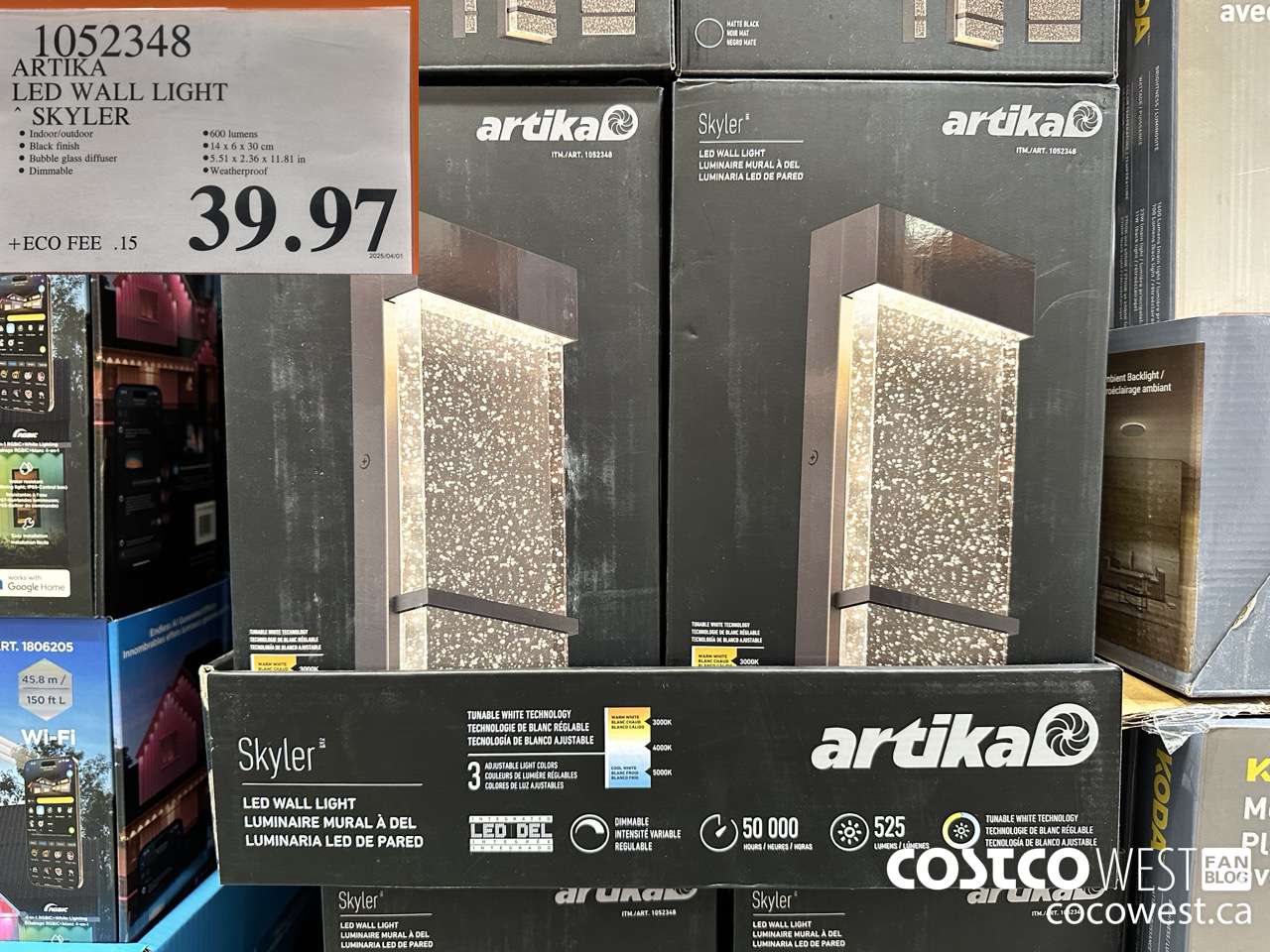 1052348 ARTIKA LED WALL LIGHT SKYLER $39.97