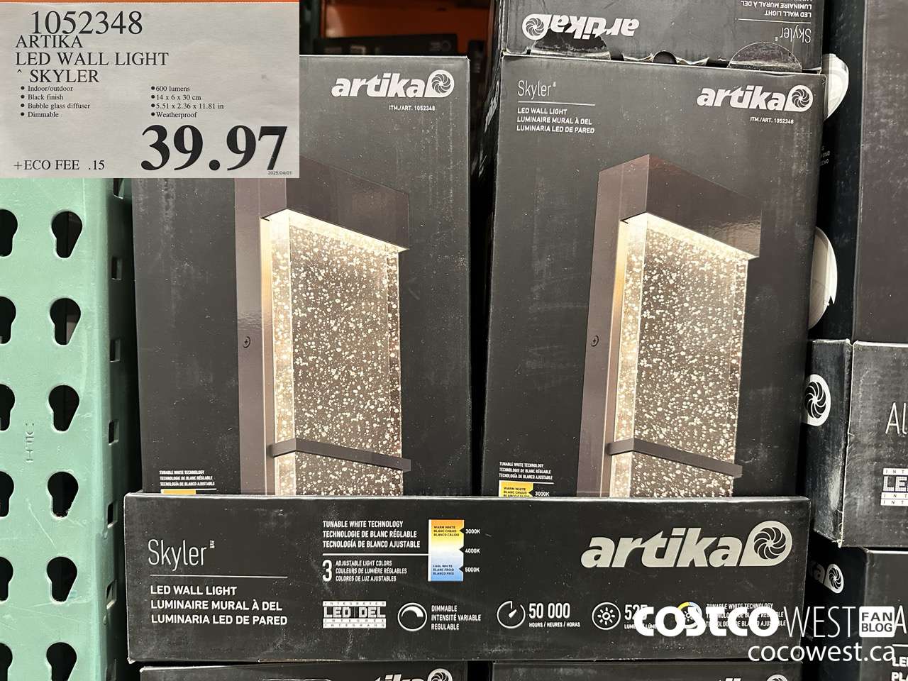 1052348 ARTIKA LED WALL LIGHT SKYLER $39.97