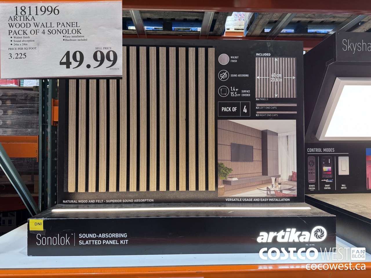 1811996 ARTIKA WOOD WALL PANEL PACK OF 4 SONOLOK $49.99