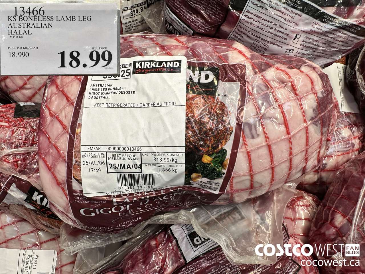 13466 AUSTRALIAN LAMB LEG BONELESS HALAL $18.99