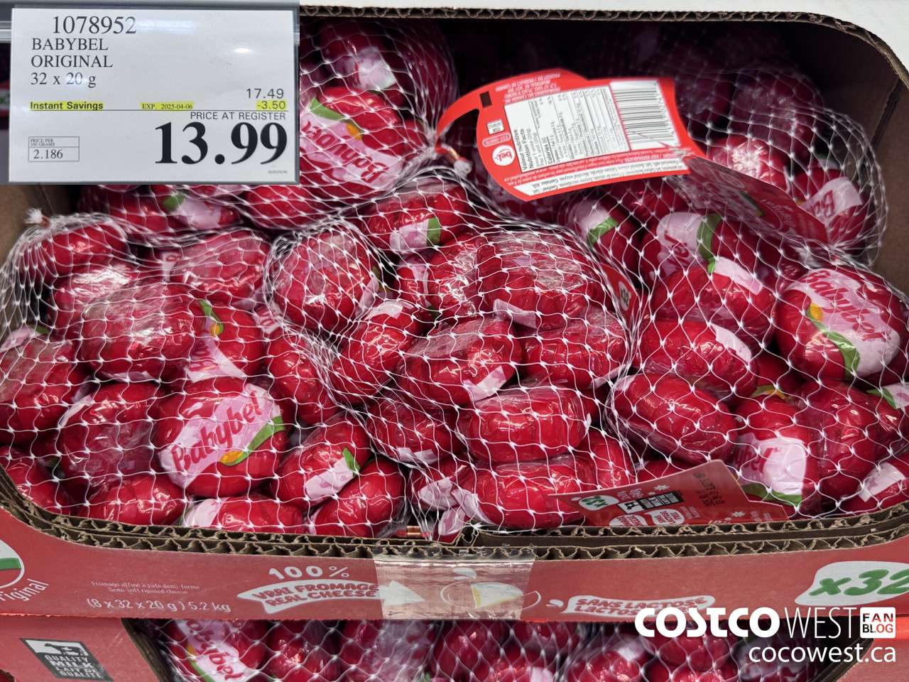 1078952 BABYBEL ORIGINAL 32 X 20G ($3.50 INSTANT SAVINGS EXPIRES ON 2025-04-06) $13.99