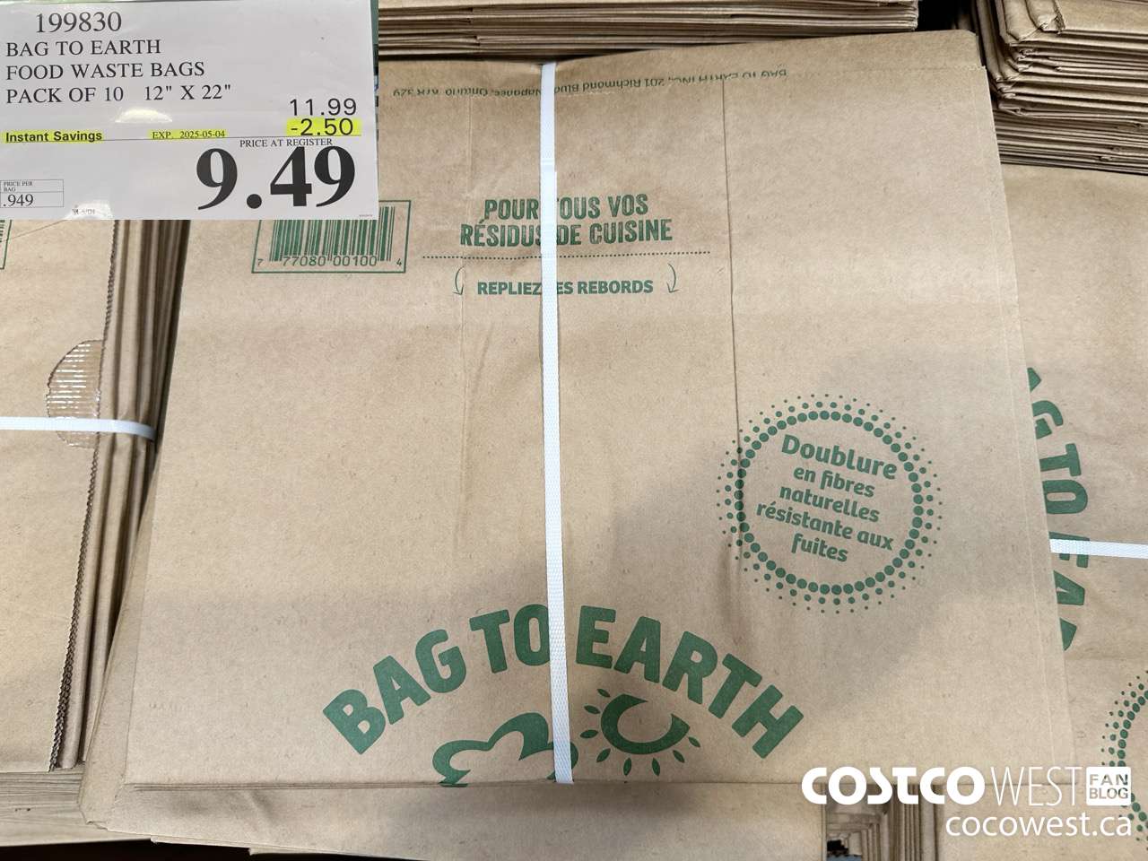 199830 BAG TO EARTH FOOD WASTE BAGS PACK OF 10 12