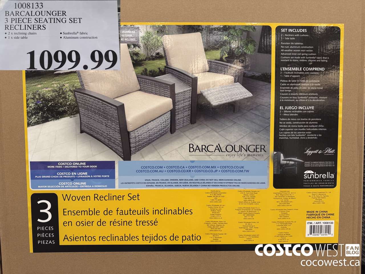 1008133 BARCALOUNGER 3 PIECE SEATING SET RECLINERS $1099.99