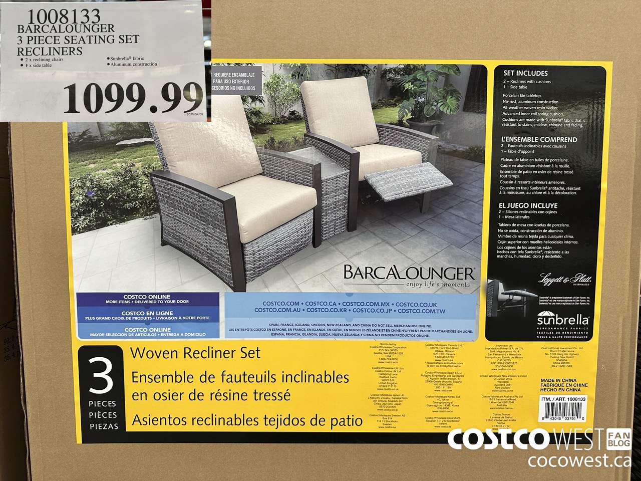 1008133 BARCALOUNGER 3 PIECE SEATING SET RECLINERS $1099.99