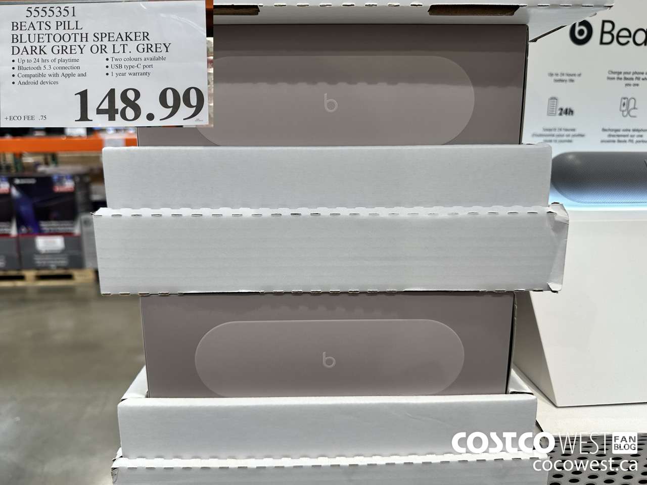 5555351 BEATS PILL BLUETOOTH SPEAKER DARK GREY $148.99