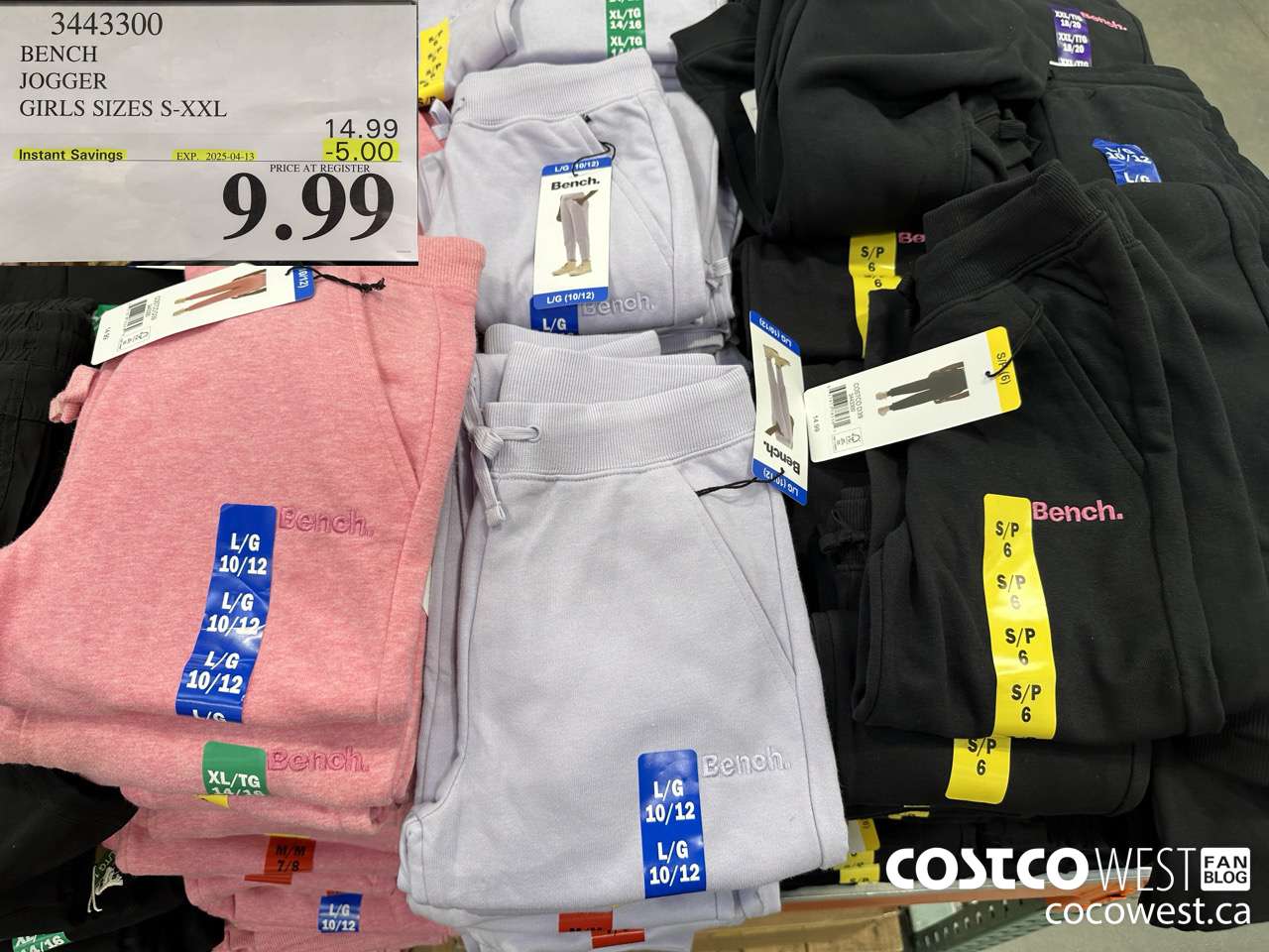 3443300 BENCH JOGGER GIRLS SIZES S-XXL ($5.00 INSTANT SAVINGS EXPIRES ON 2025-04-13) $9.99