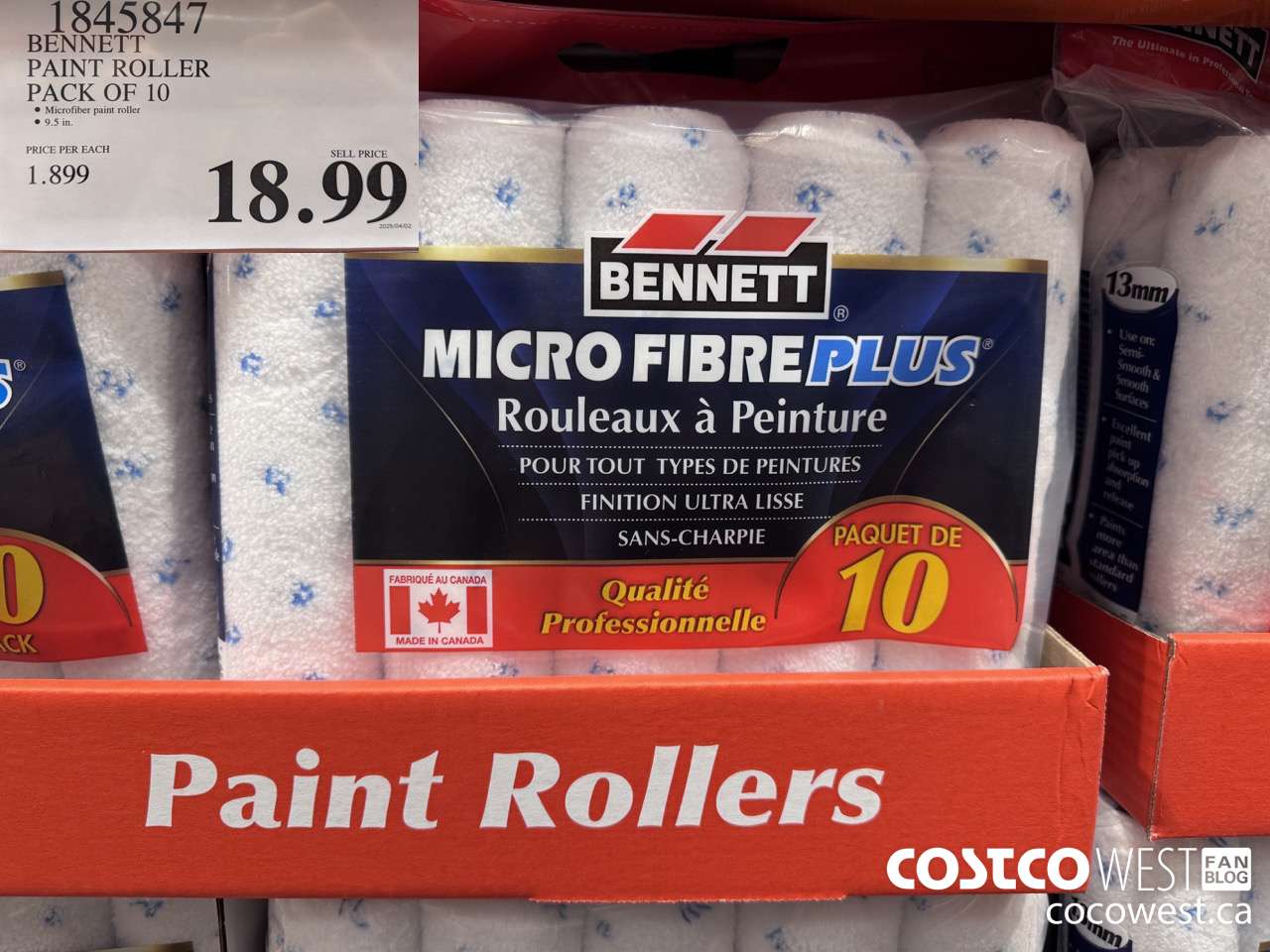 1845847 BENNETT PAINT ROLLER PACK OF 10 $18.99