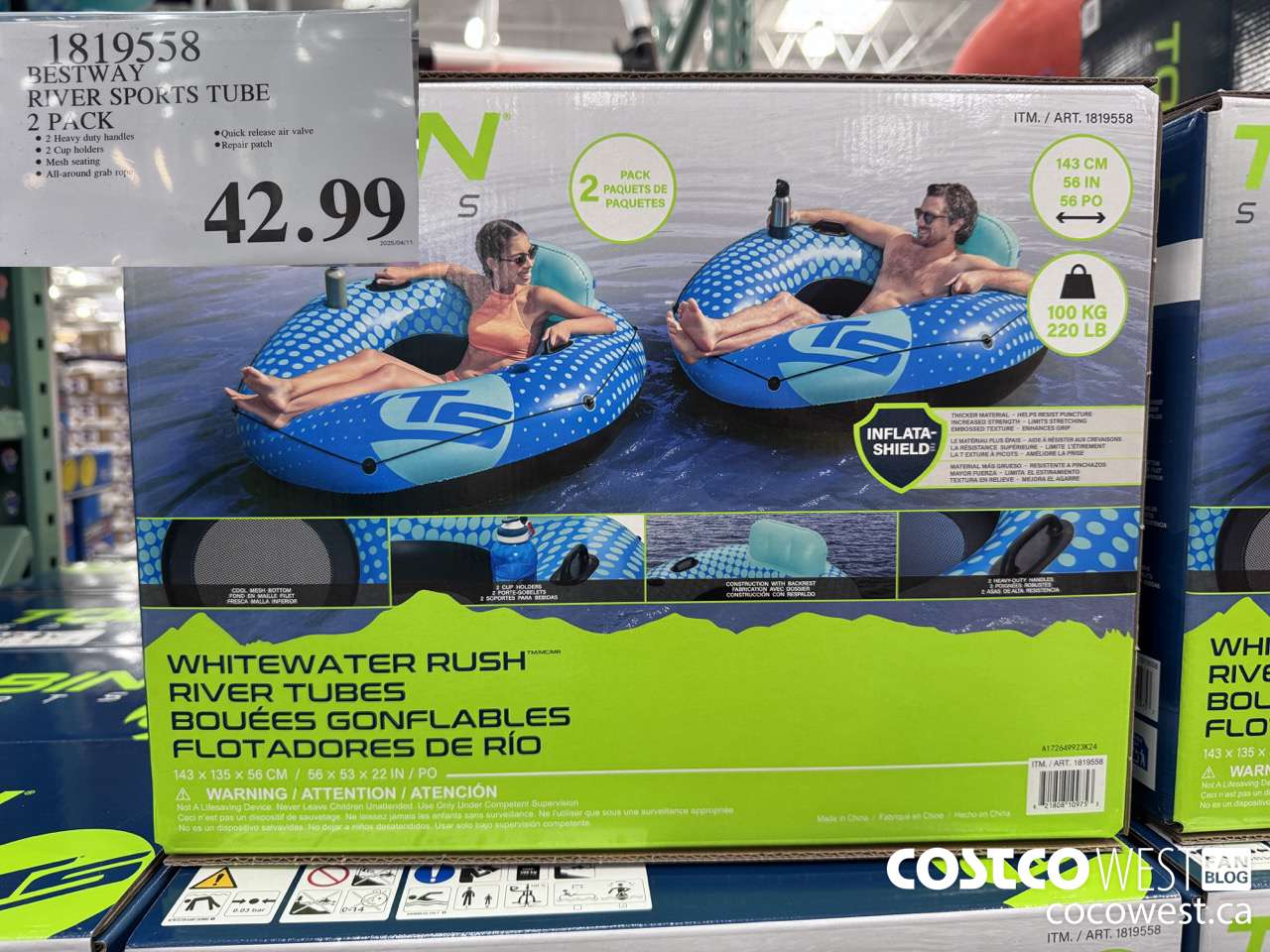 1819558 BESTWAY RIVER SPORTS TUBE 2 PACK $42.99