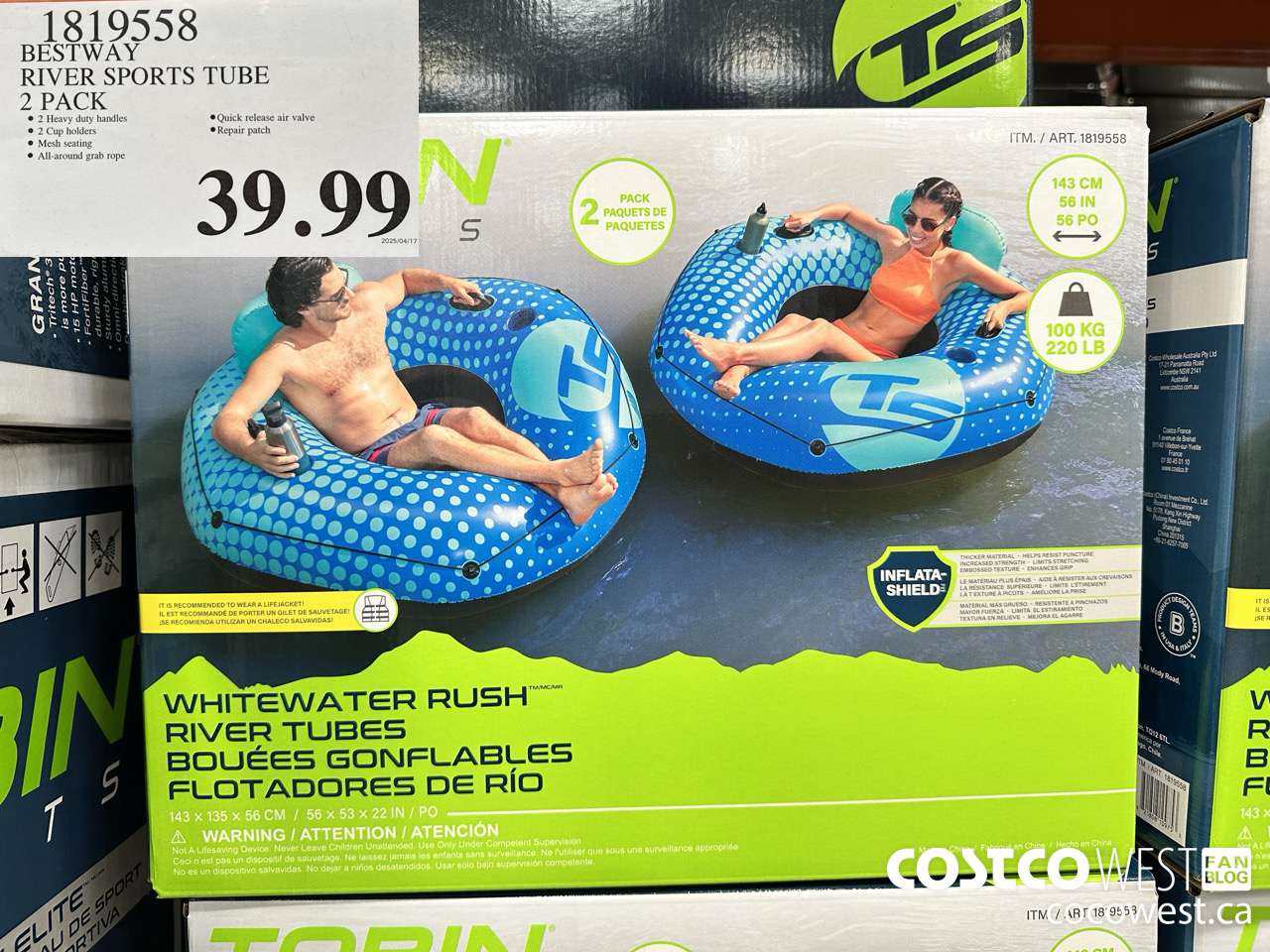 1819558 BESTWAY RIVER SPORTS TUBE 2 PACK $39.99