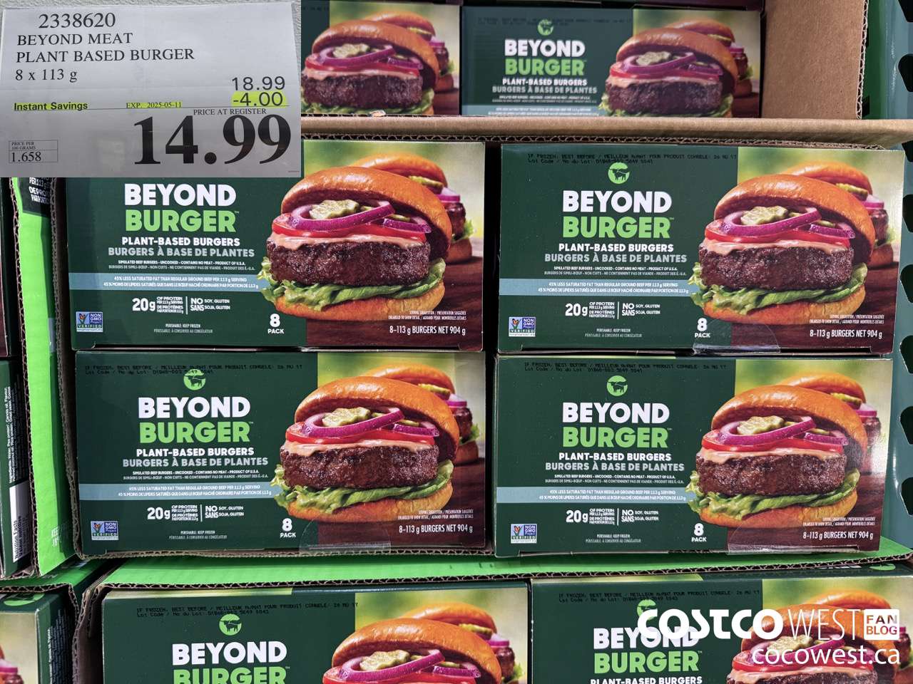 2338620 BEYOND MEAT PLANT BASED BURGER 8 x 113 g ($4.00 INSTANT SAVINGS EXPIRES ON 2025-05-11) $14.99