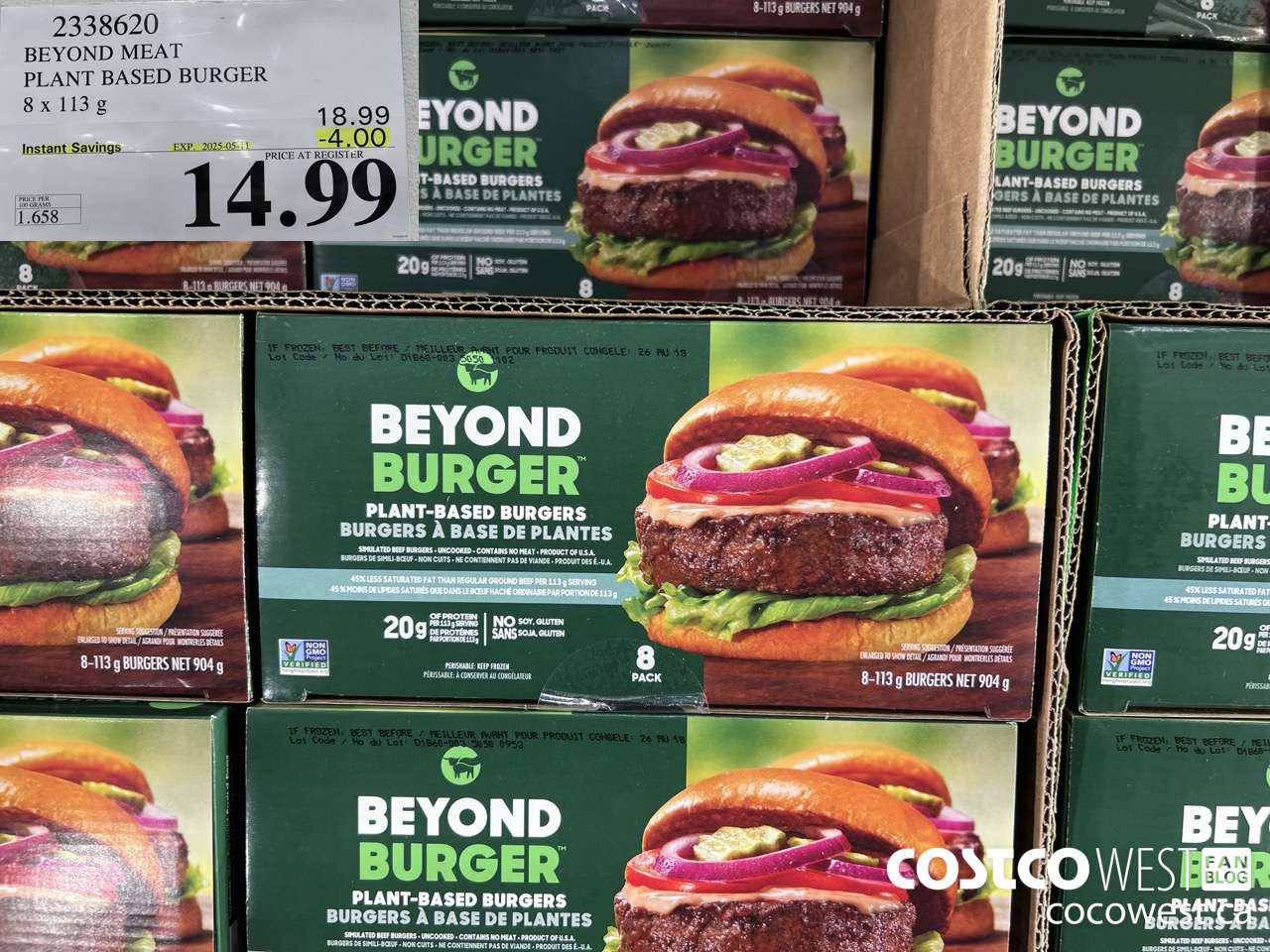 2338620 BEYOND MEAT PLANT BASED BURGER 8 x 113 g ($4.00 INSTANT SAVINGS EXPIRES ON 2025-05-11) $14.99