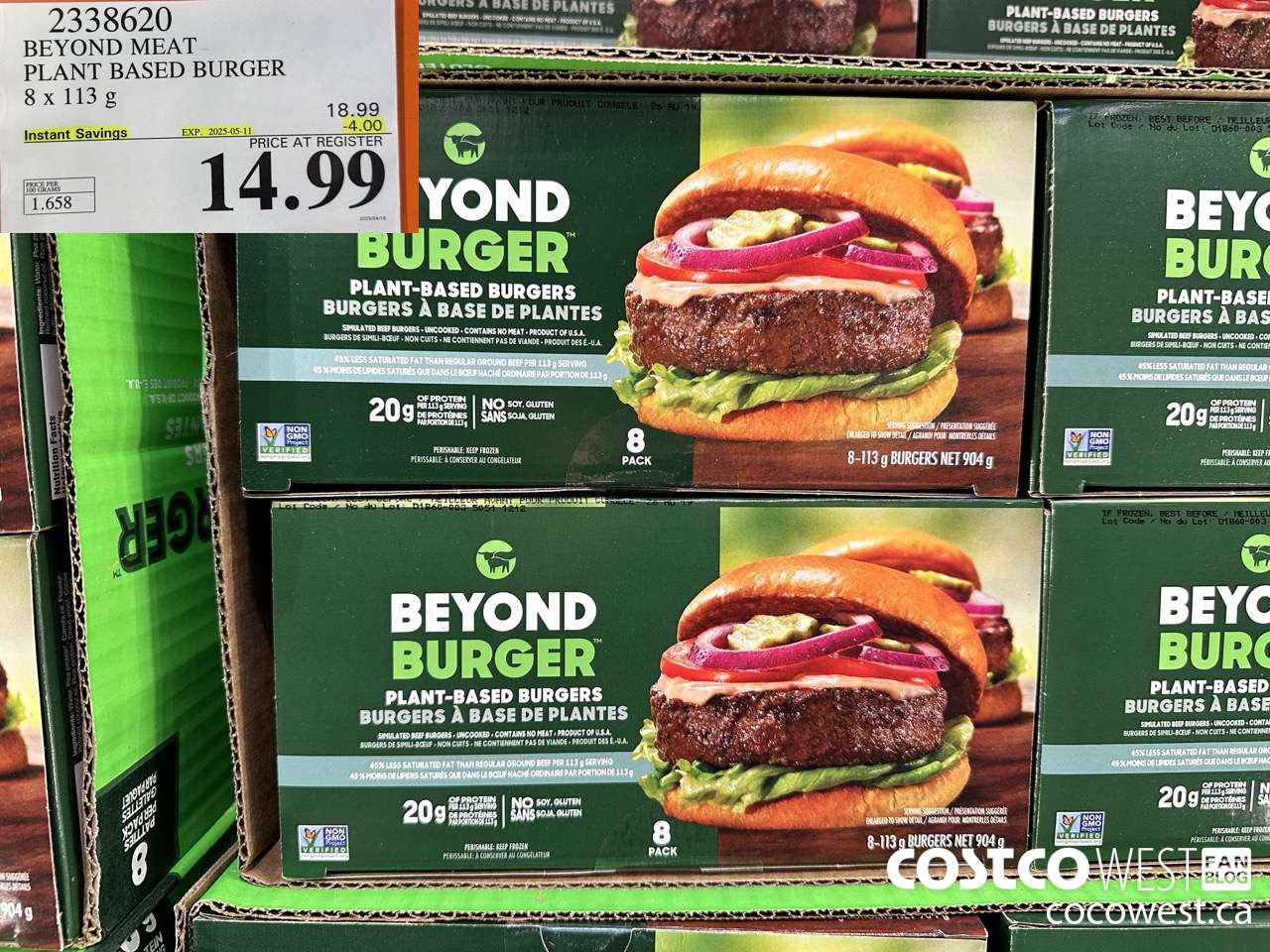 2338620 BEYOND MEAT PLANT BASED BURGER 8 x 113 g ($4.00 INSTANT SAVINGS EXPIRES ON 2025-05-11) $14.99