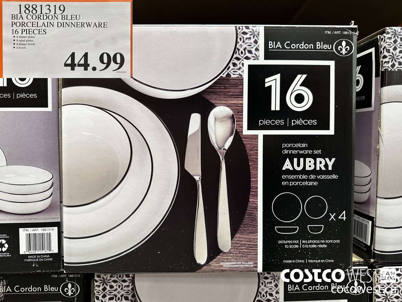 1881319 BIA CORDON BLEU PORCELAIN DINNERWARE 16 PIECES $44.99