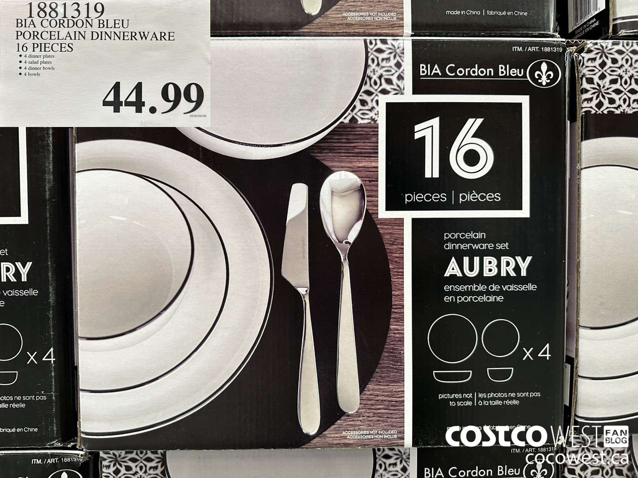 1881319 BIA CORDON BLEU PORCELAIN DINNERWARE 16 PIECES $44.99