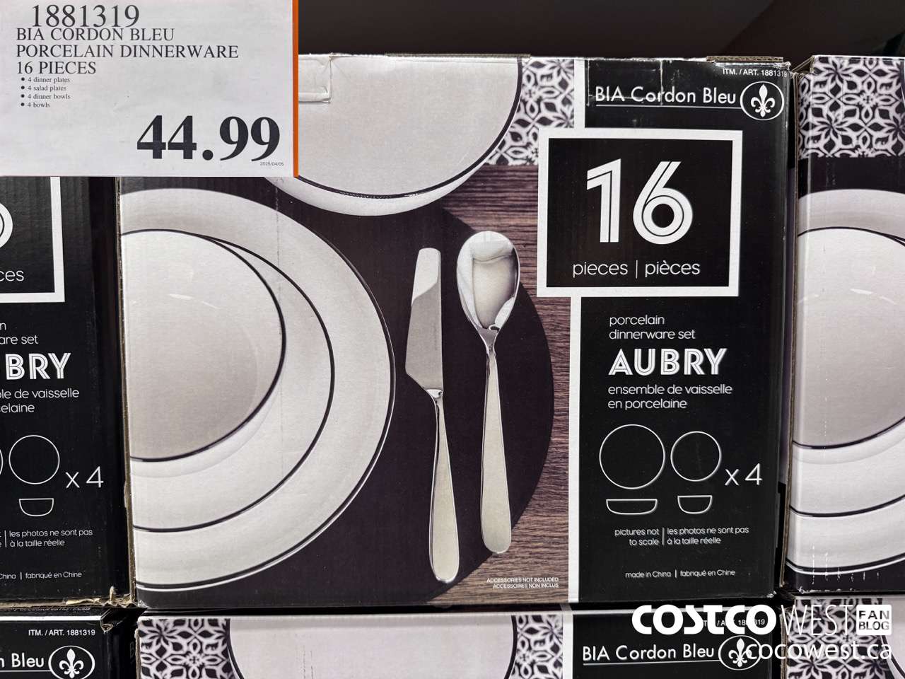 1881319 BIA CORDON BLEU PORCELAIN DINNERWARE 16 PIECES $44.99
