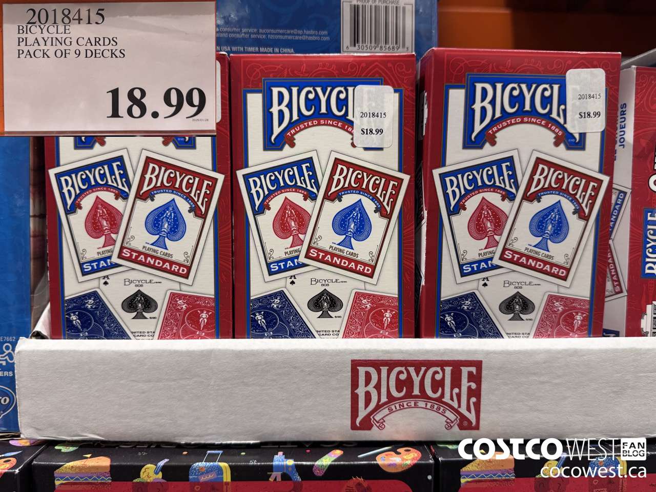 2018415 BICYCLE PLAYING CARDS PACK OF 9 DECKS $18.99