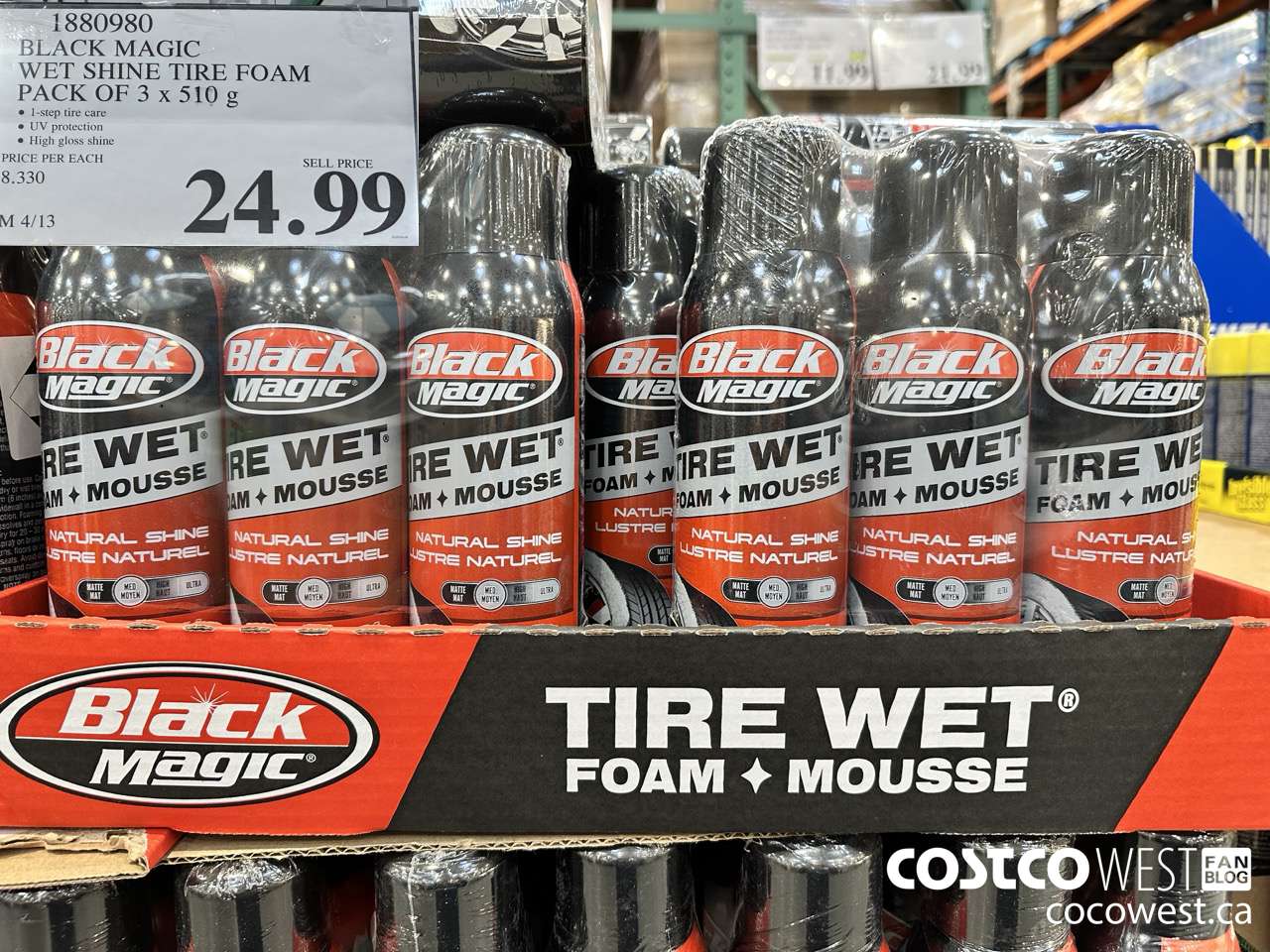 1880980 BLACK MAGIC WET SHINE TIRE FOAM PACK OF 3 X 510G $24.99