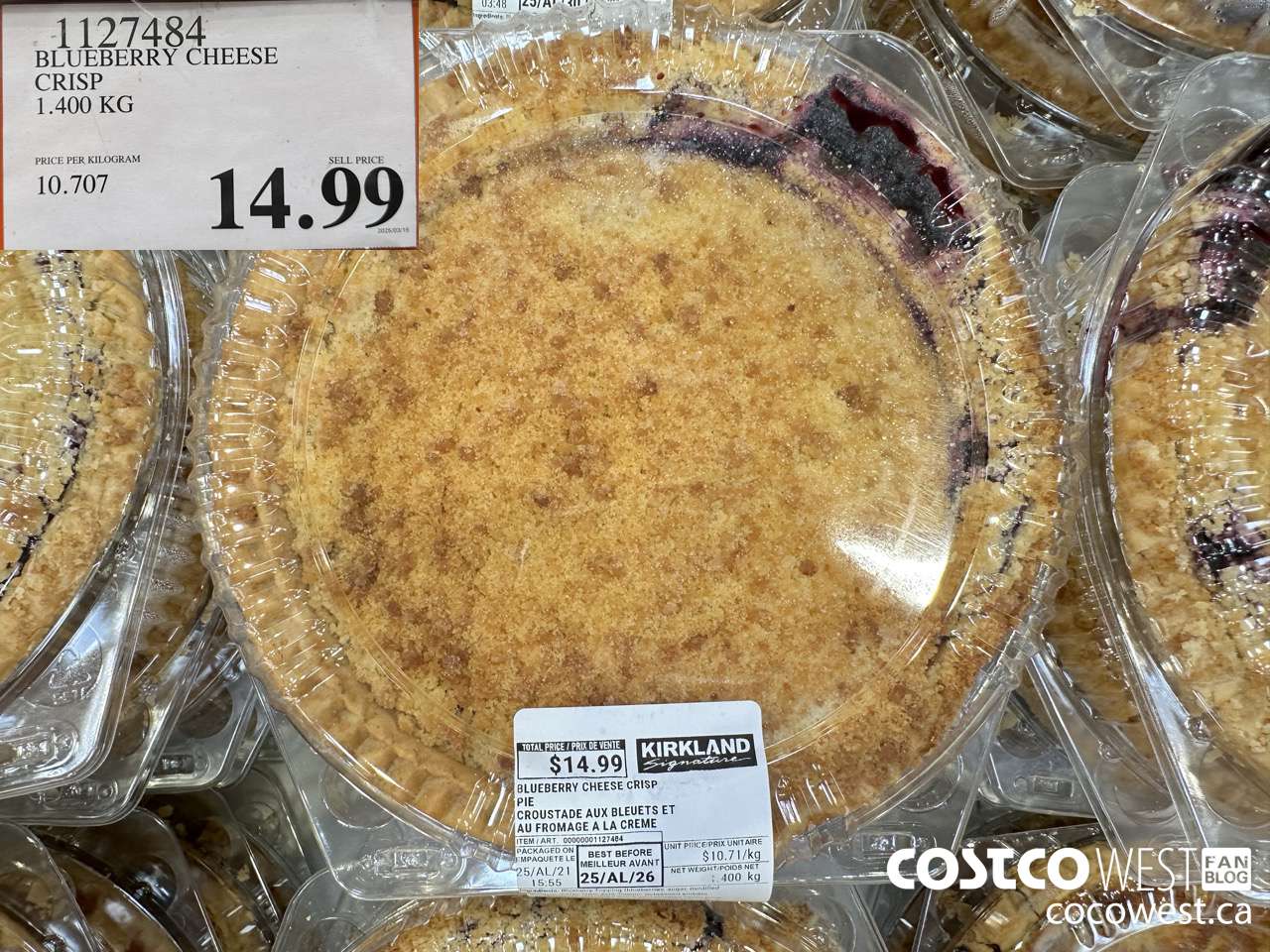 1127484 BLUEBERRY CHEESE CRISP 1.400 KG $14.99