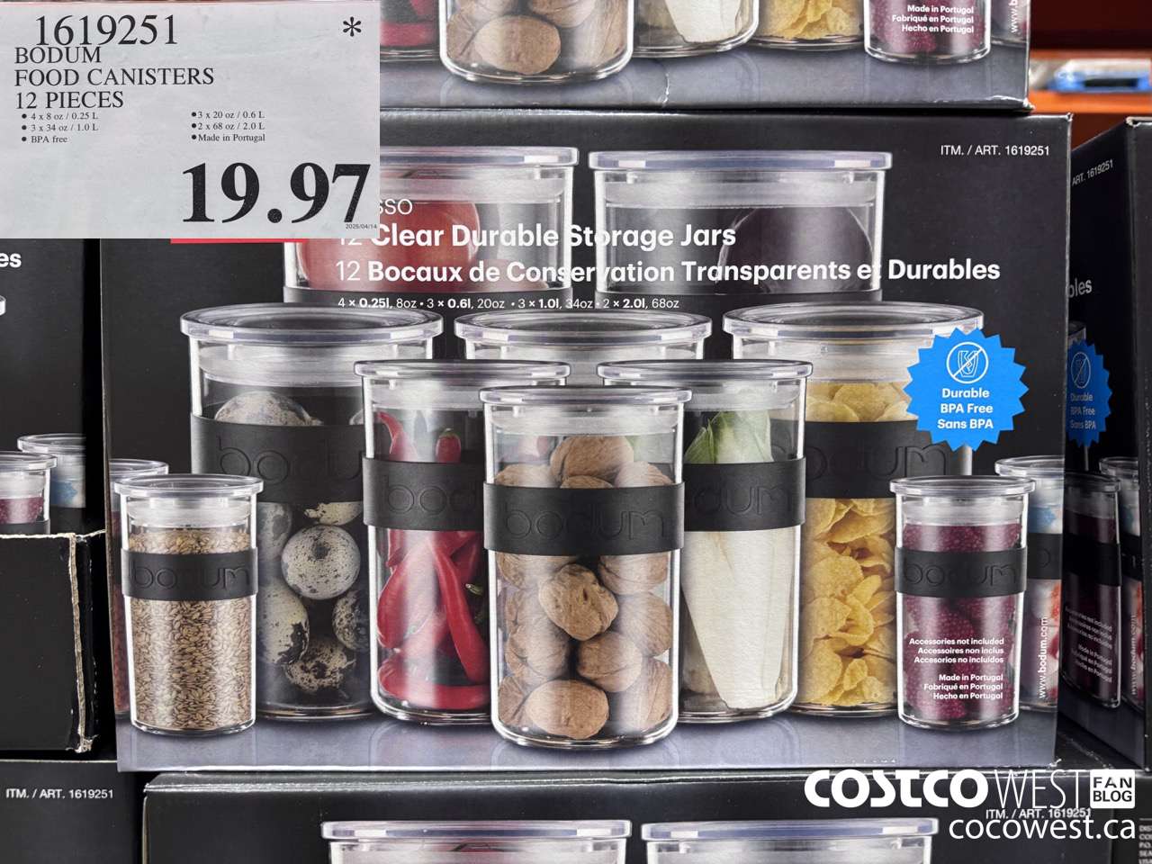 1619251 BODUM FOOD CANISTERS 12 PIECES $19.97