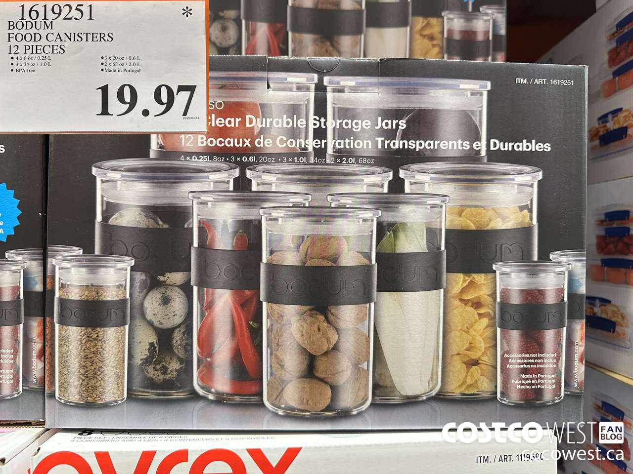 1619251 BODUM FOOD CANISTERS 12 PIECES $19.97
