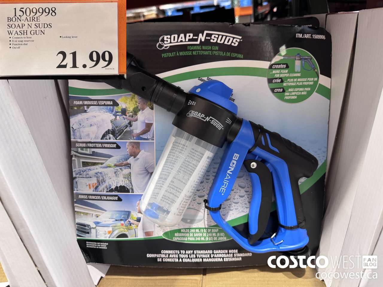 1509998 BON-AIRE SOAP N SUDS WASH GUN $21.99