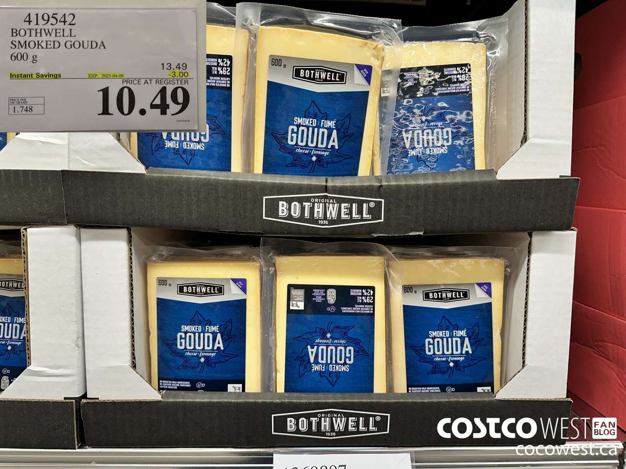 419542 BOTHWELL SMOKED GOUDA 600 g ($3.00 INSTANT SAVINGS EXPIRES ON 2025-04-08) $10.49