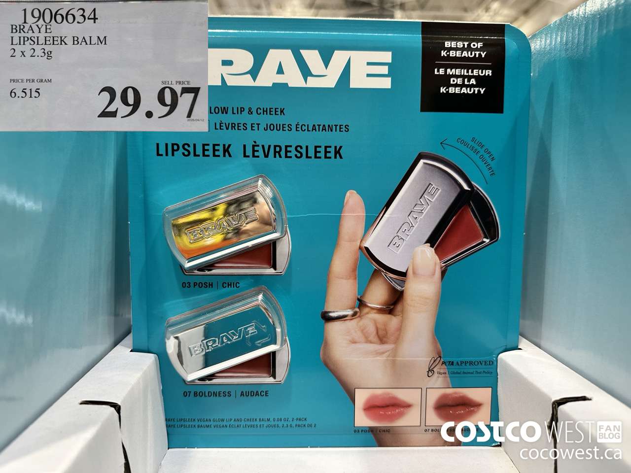 1906634 BRAYE LIPSLEEK BALM 2 X 2.3G $29.97