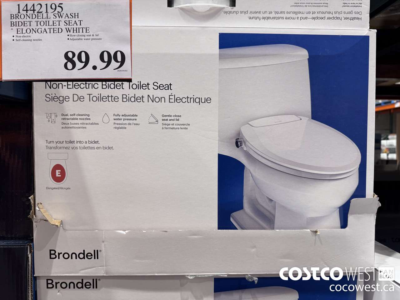 1442195 BRONDELL SWASH BIDET TOILET SEAT ELONGATED WHITE $89.99
