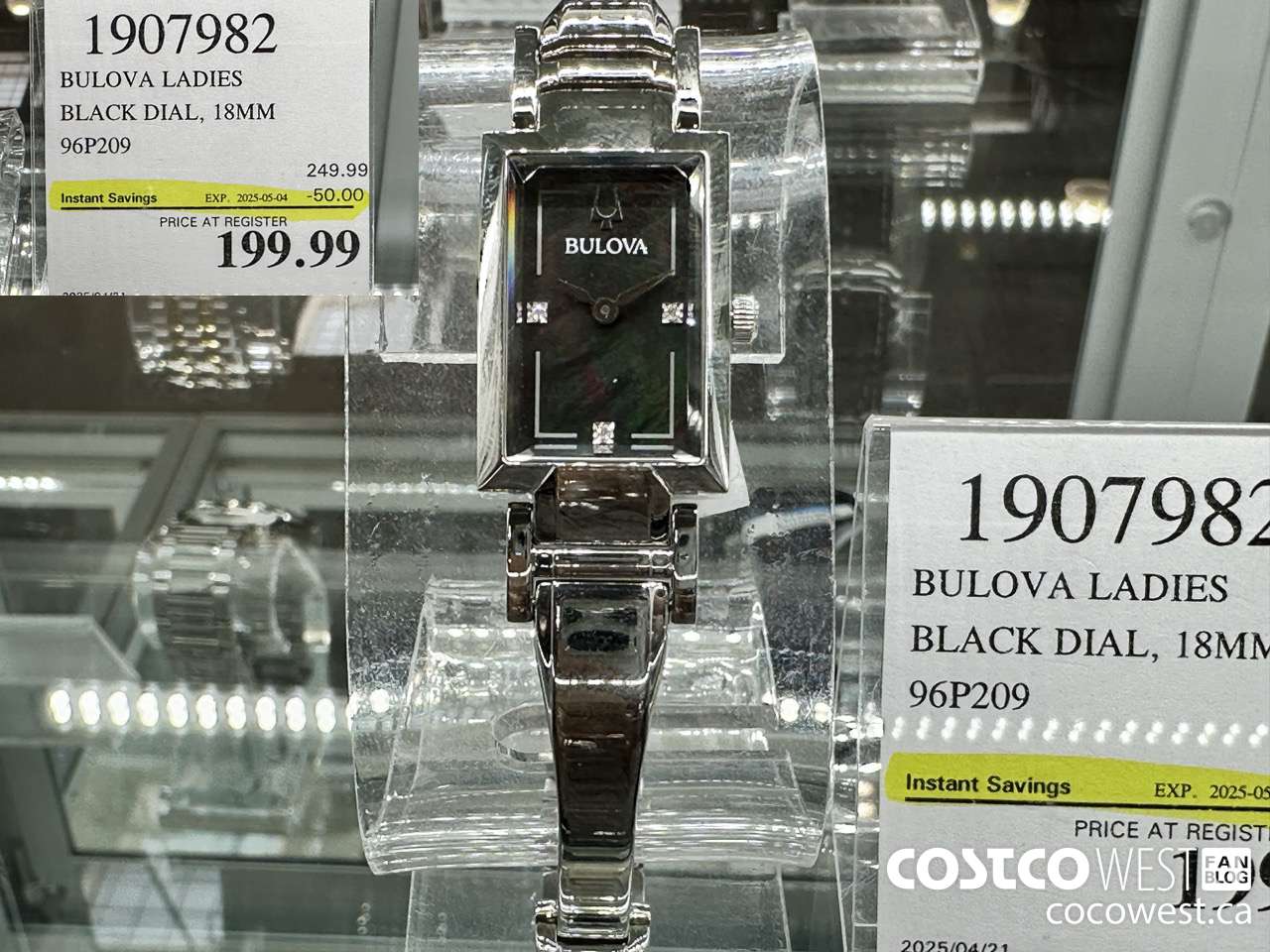 1907982 BULOVA LADIES BLACK DIAL 18MM 96P209 ($50.00 INSTANT SAVINGS EXPIRES ON 2025-05-04) $199.99