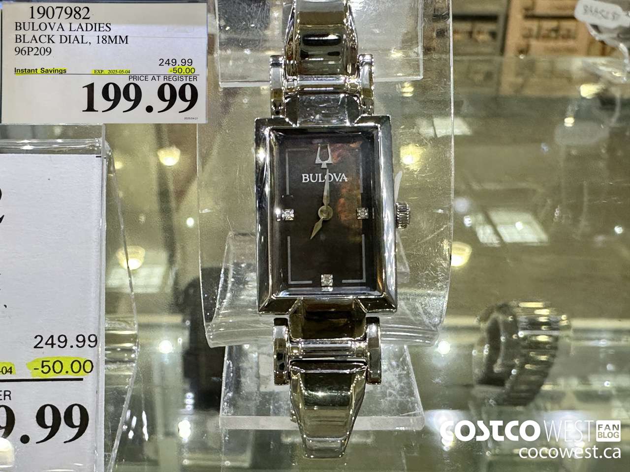 1907982 BULOVA LADIES BLACK DIAL 18MM 96P209 ($50.00 INSTANT SAVINGS EXPIRES ON 2025-05-04) $199.99