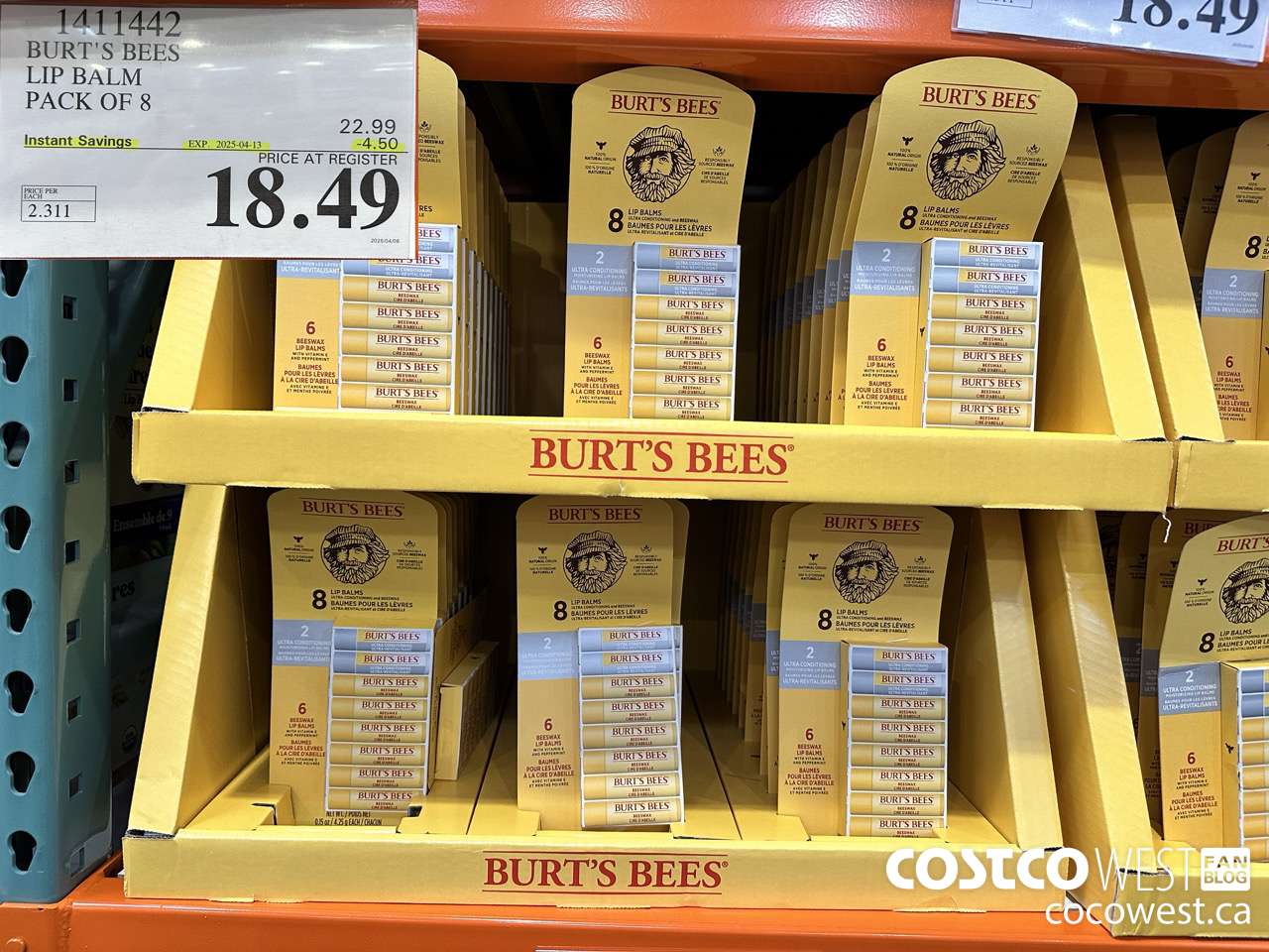 1411442 BURT'S BEES LIP BALM PACK OF 8 ($4.50 INSTANT SAVINGS EXPIRES ON 2025-04-13) $18.49