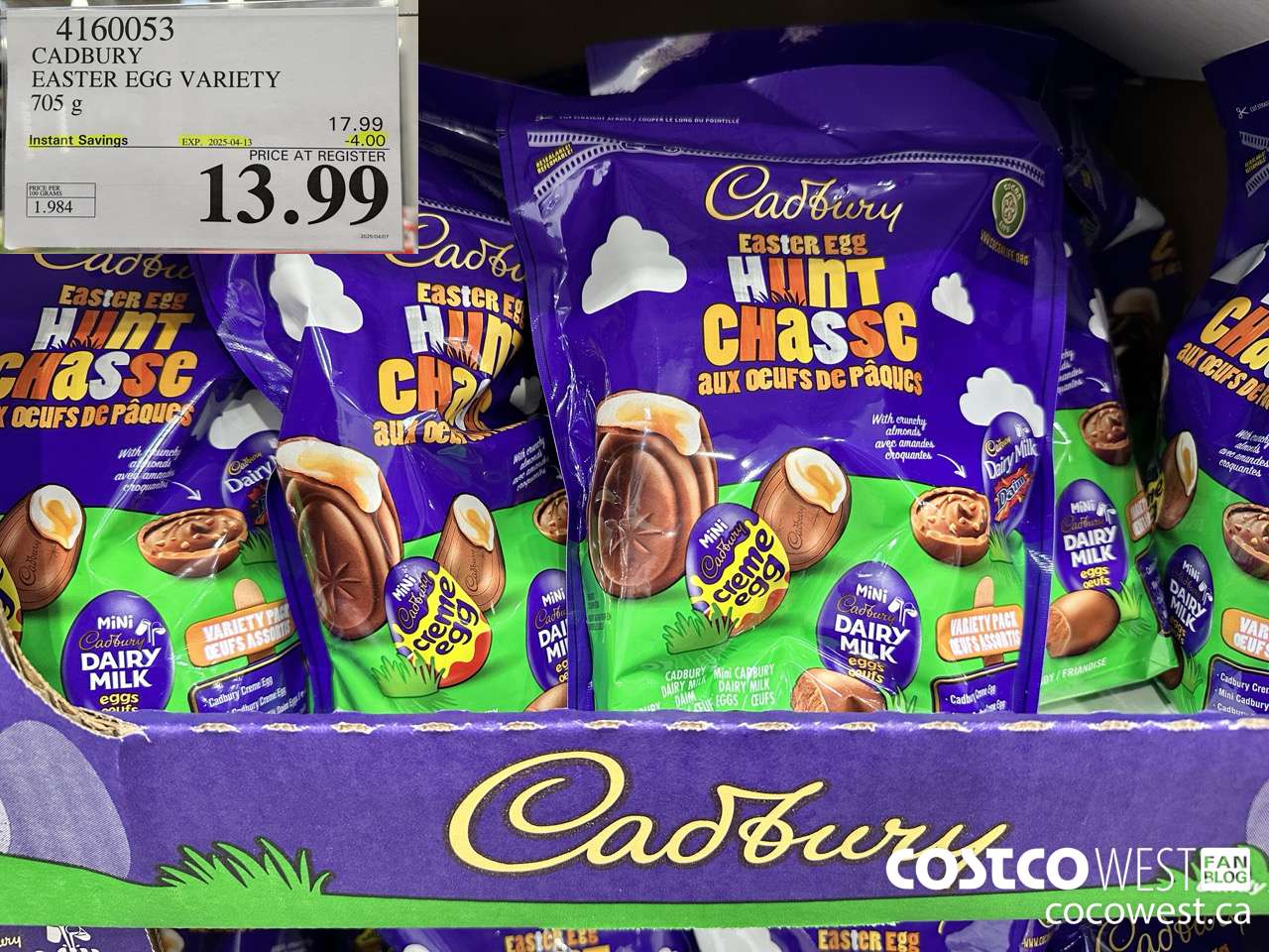 4160053 CADBURY EASTER EGG VARIETY 705G ($4.00 INSTANT SAVINGS EXPIRES ON 2025-04-13) $13.99