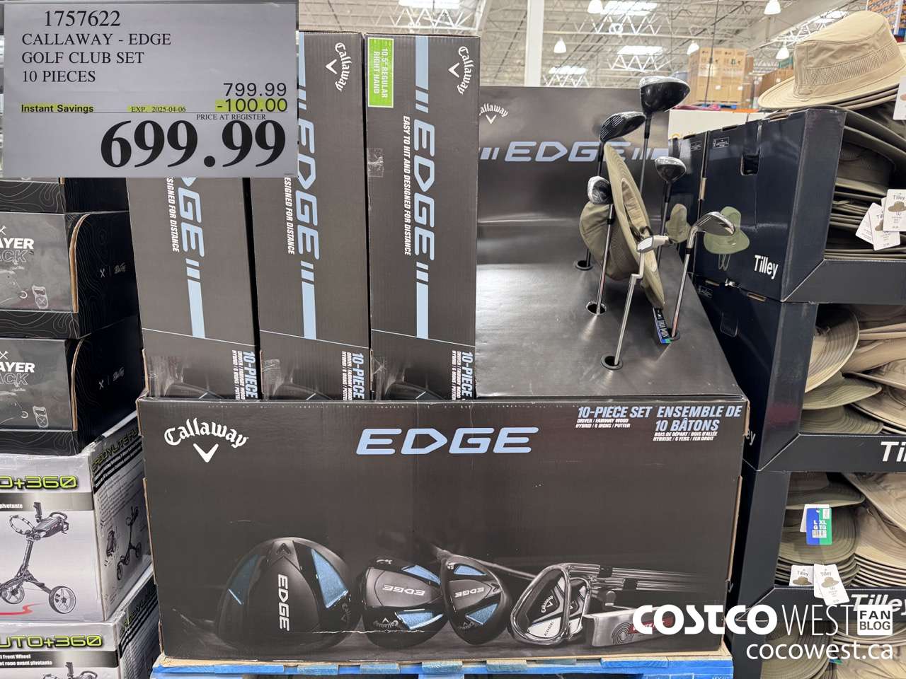 1757622 CALLAWAY EDGE GOLF CLUB SET 10 PIECES ($100.00 INSTANT SAVINGS EXPIRES ON 2025-04-06) $699.99