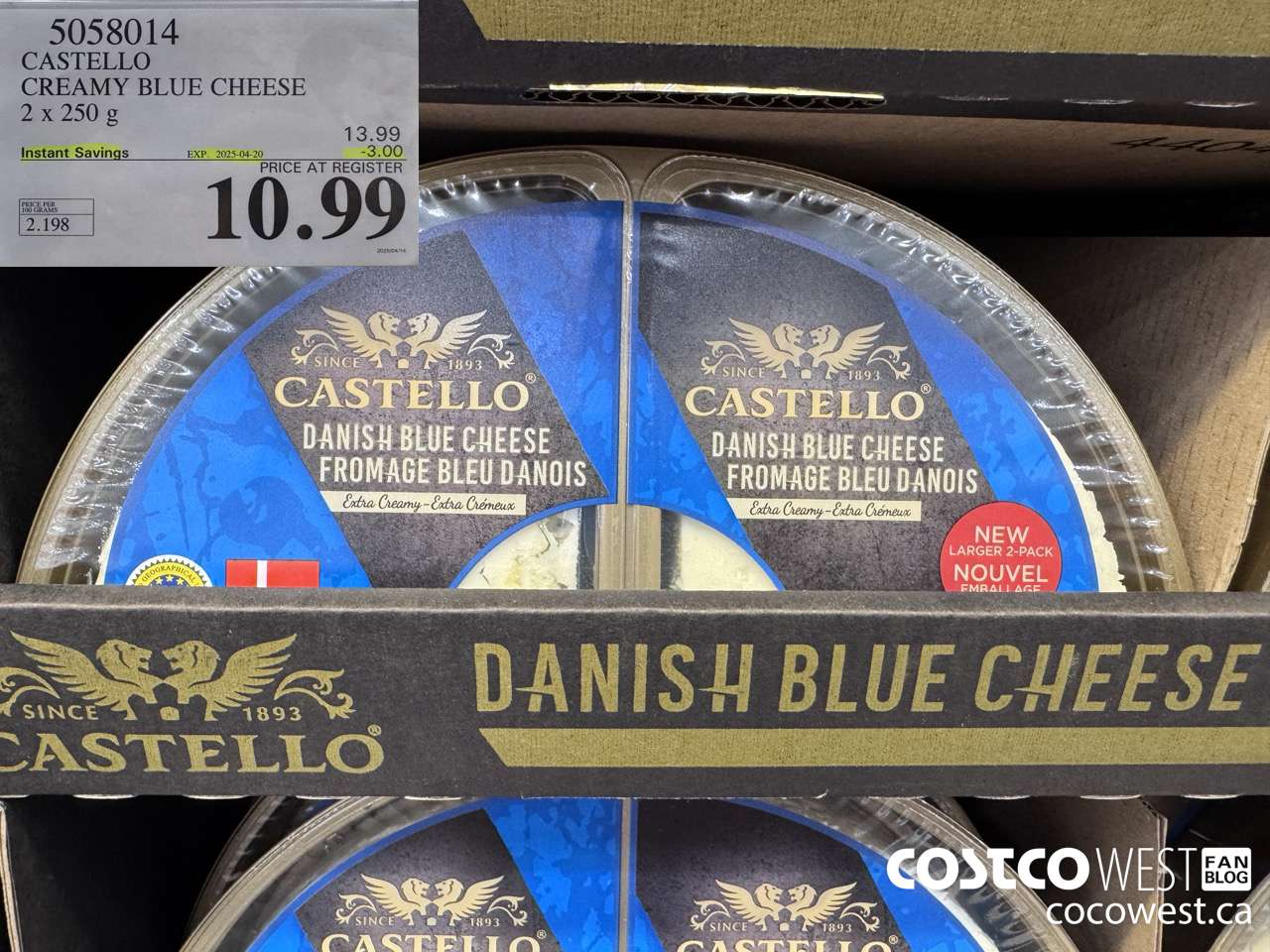 5058014 CASTELLO CREAMY BLUE CHEESE 2 x 250 g ($3.00 INSTANT SAVINGS EXPIRES ON 2025-04-20) $10.99