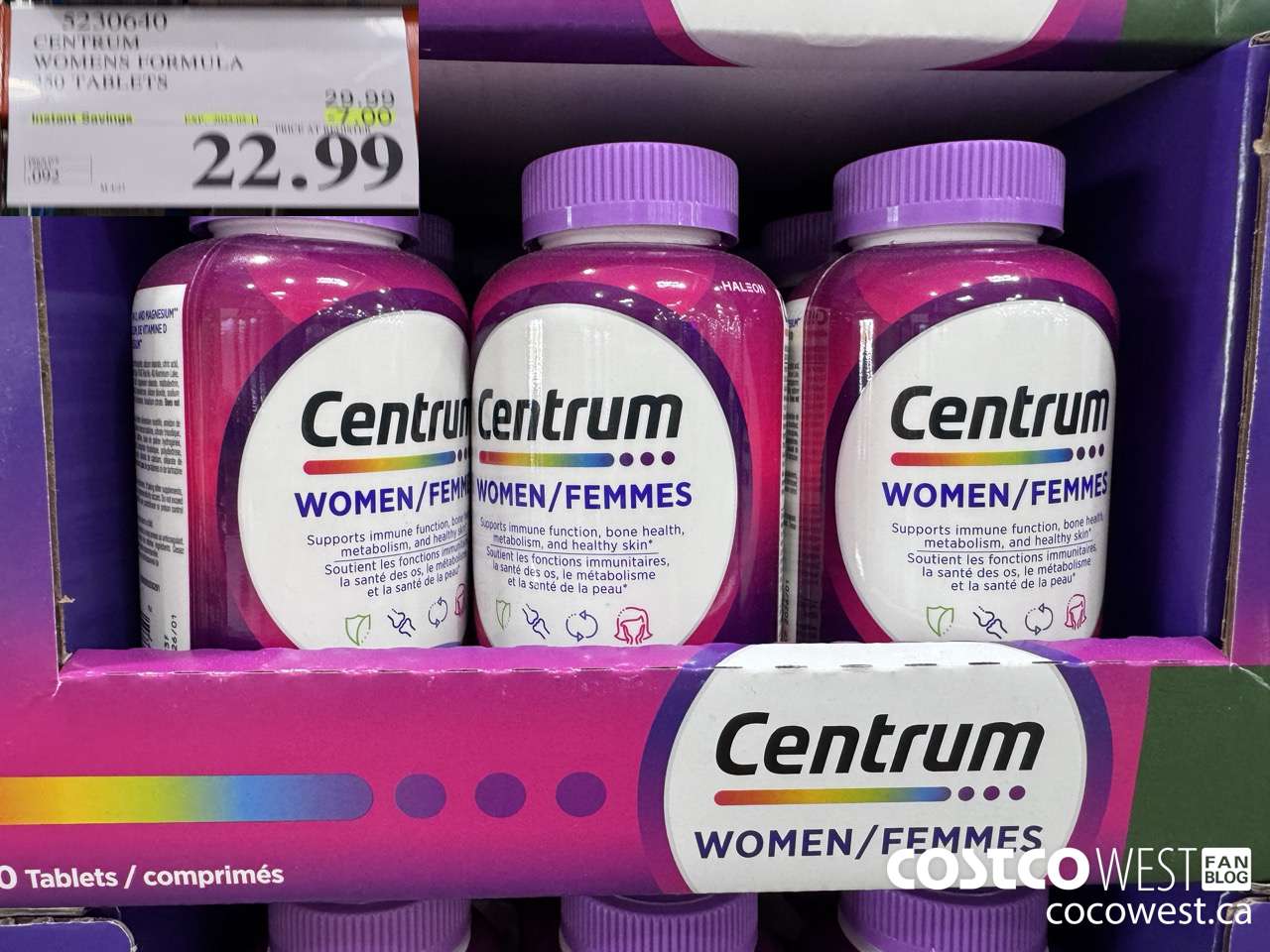 5230640 CENTRUM WOMEN 250 TABLETS ($7.00 INSTANT SAVINGS EXPIRES ON 2025-05-11) $22.99