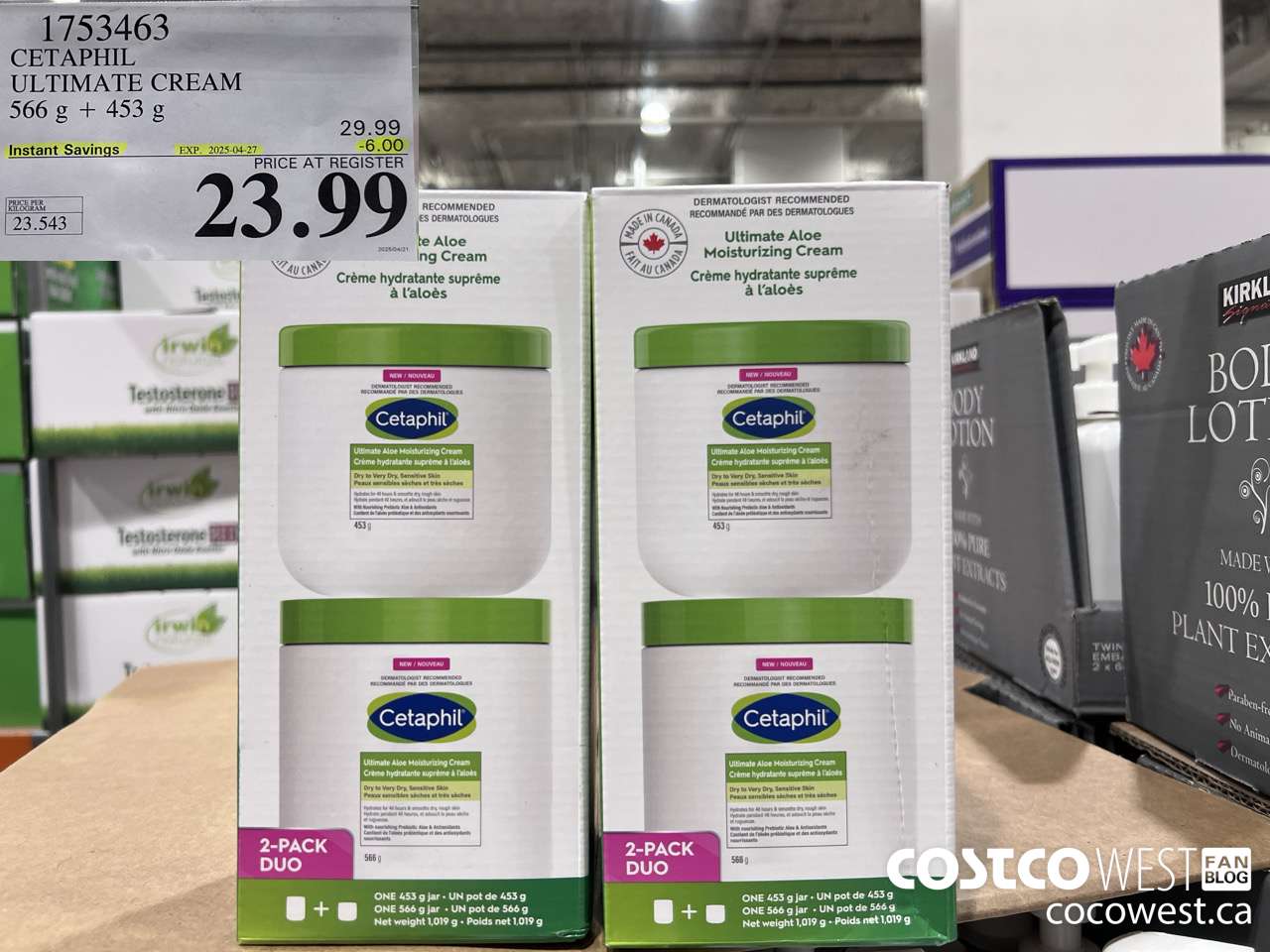 1753463 CETAPHIL ULTIMATE CREAM 566 G + 453 G ($6.00 INSTANT SAVINGS EXPIRES ON 2025-04-27) $23.99