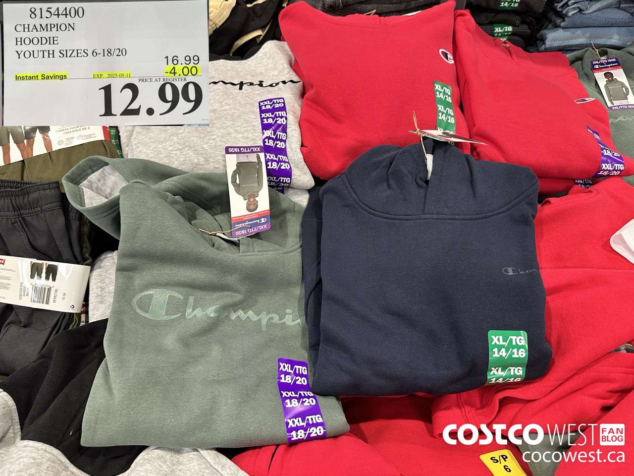 8154400 CHAMPION HOODIE YOUTH SIZES 16-18/20 ($4.00 INSTANT SAVINGS EXPIRES ON 2025-05-11) $12.99