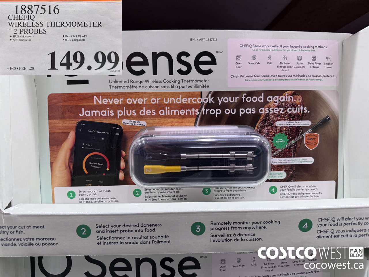 1887516 CHEFIQ WIRELESS THERMOMETER 2 PROBES $149.99