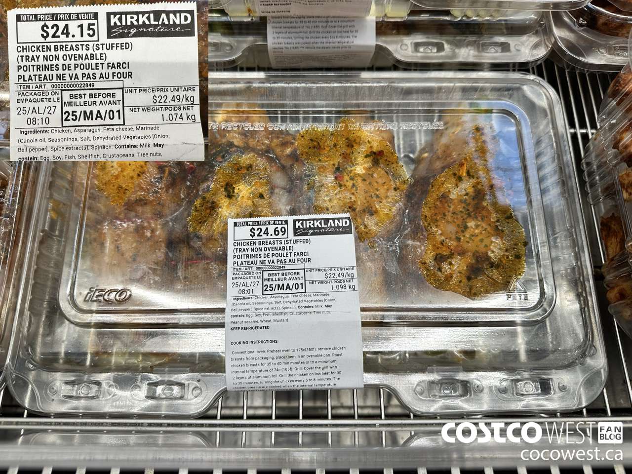 22849 CHICKEN BREASTS (STUFFED) $22.49