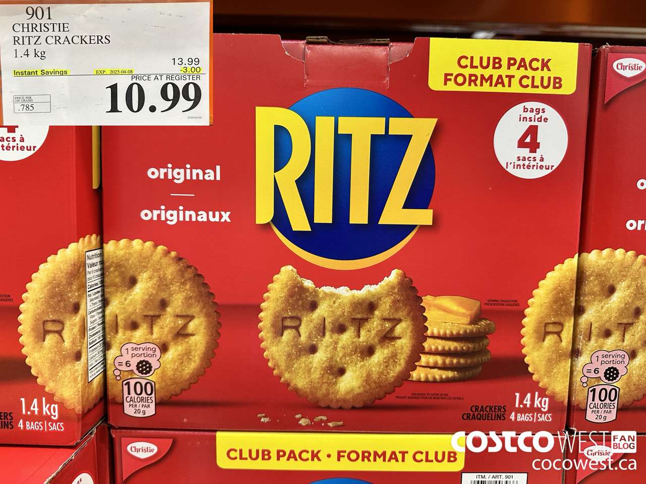 901 CHRISTIE RITZ CRACKERS 1.4 kg ($3.00 INSTANT SAVINGS EXPIRES ON 2025-04-08) $10.99
