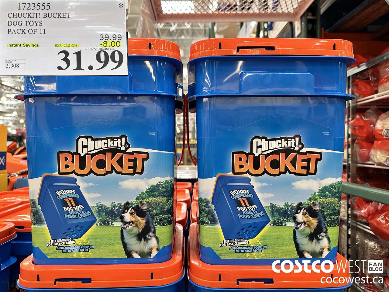 1723555 CHUCK-IT BUCKET DOG TOYS PACK OF 11 ($8.00 INSTANT SAVINGS EXPIRES ON 2025-05-11) $31.99