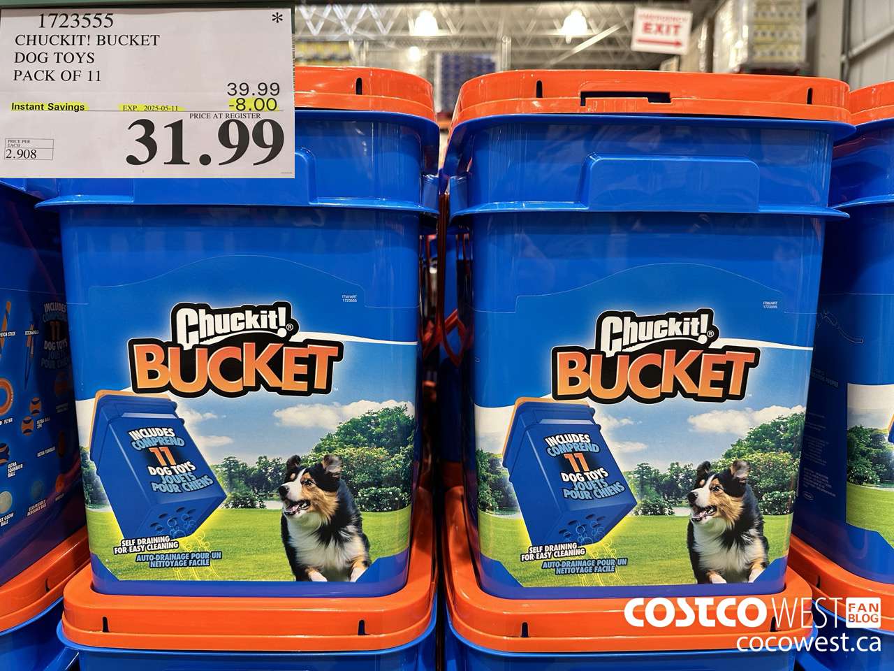 1723555 CHUCK-IT BUCKET DOG TOYS PACK OF 11 ($8.00 INSTANT SAVINGS EXPIRES ON 2025-05-11) $31.99