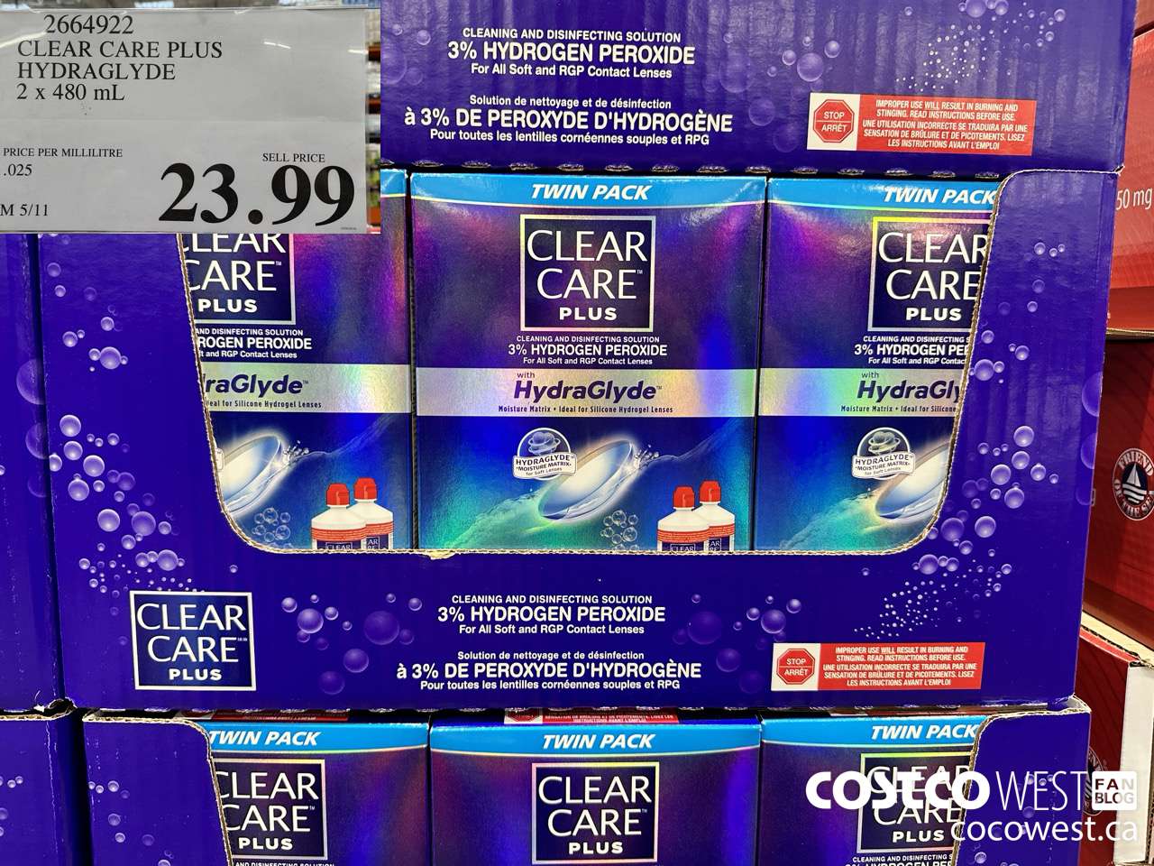 2664922 CLEAR CARE PLUS HYDRAGLYDE 2 X 480ML $23.99