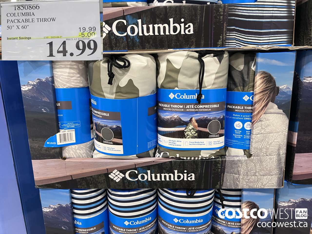 1850866 COLUMBIA PACKABLE THROW 50